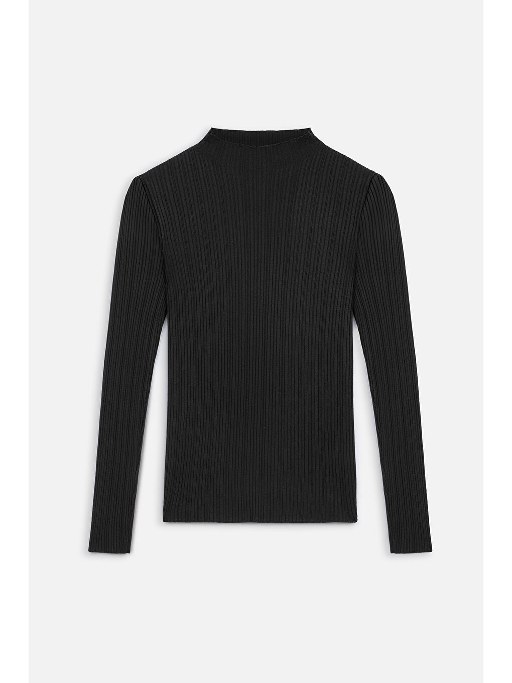 Yüksek Yaka Triko Bluz Siyah-1