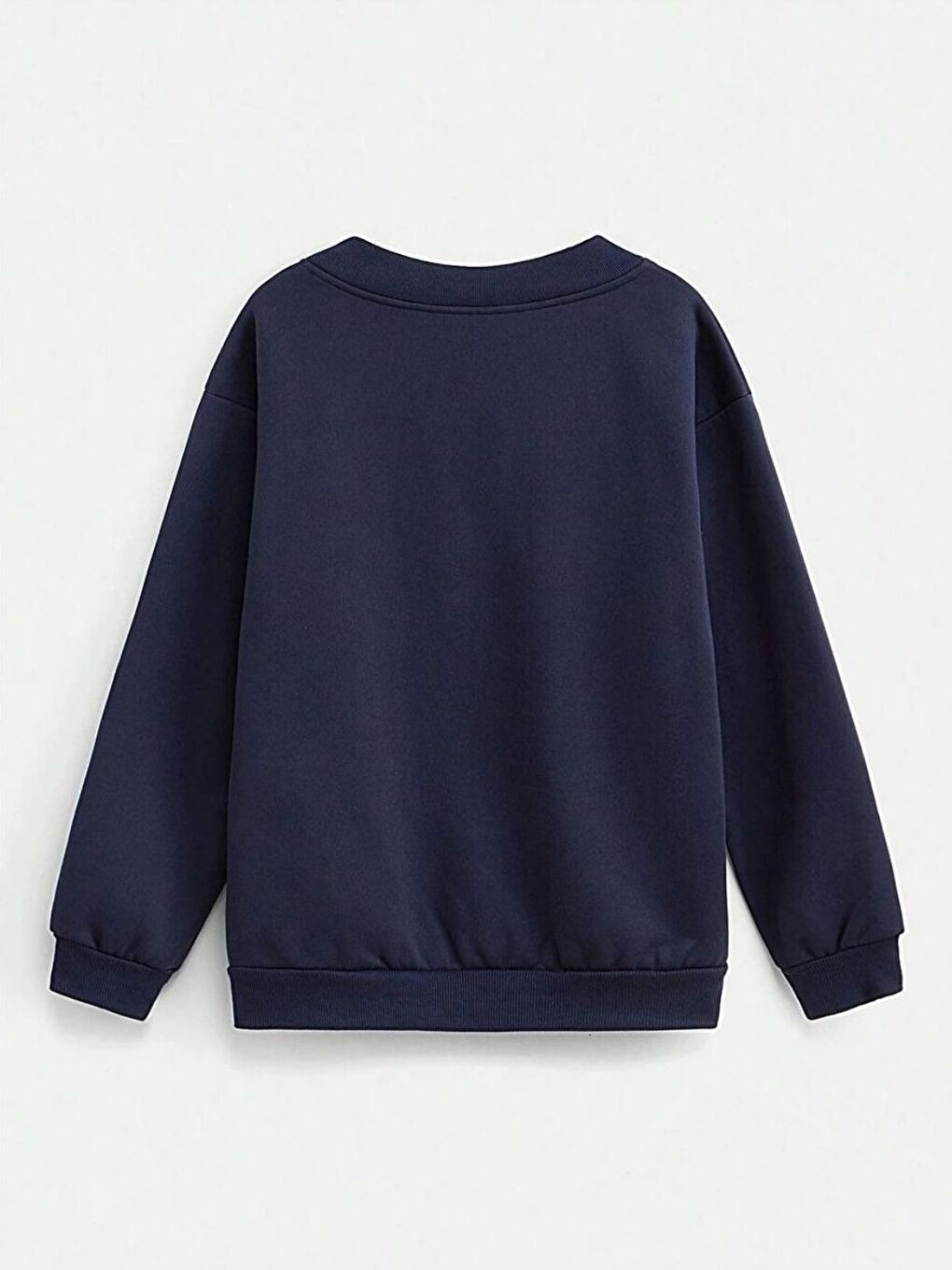 Kadın Lacivert California 98 Baskılı V Yaka Oversize Sweatshirt-1