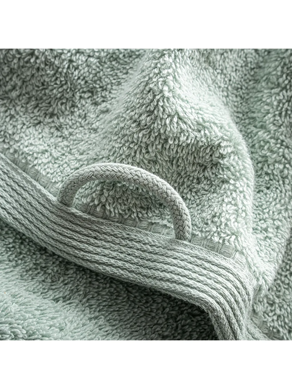 Turkuaz Elena El Yüz Havlusu %100 Pamuk Penye Mint 50x90 Cm-1