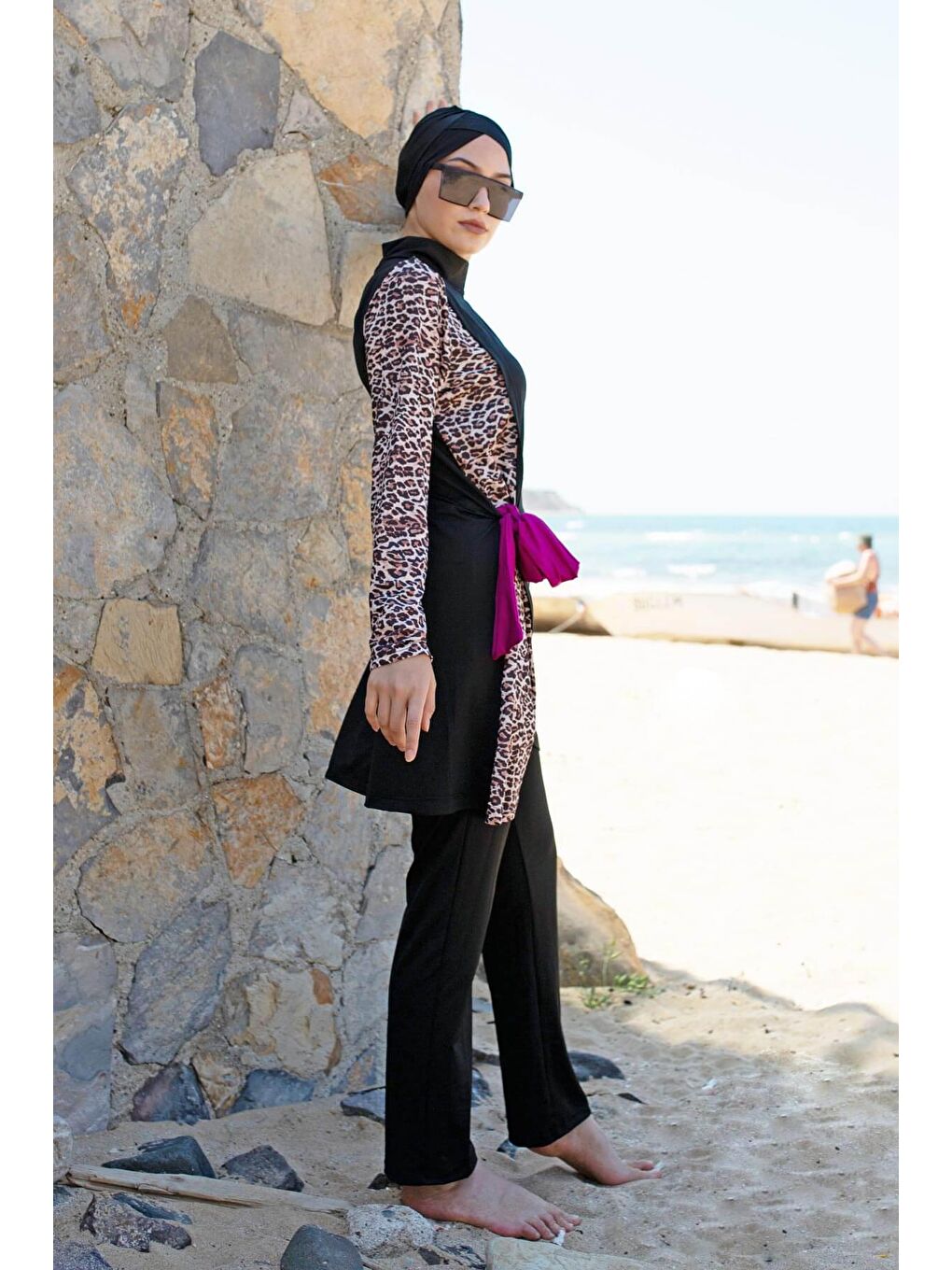 Siyah Tam Kapalı Tesettür Mayo M2104-3