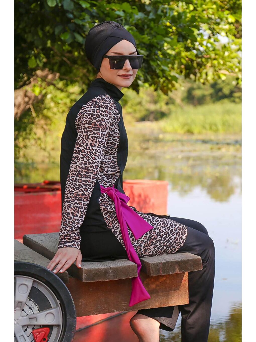 Siyah Tam Kapalı Tesettür Mayo M2104-4