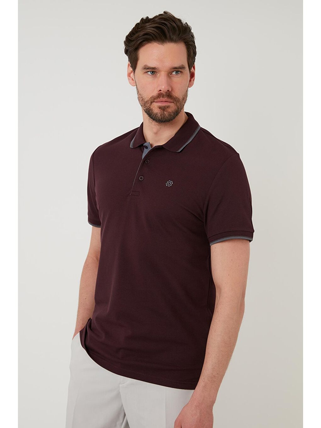 Buratti Bordo % 100 Pamuk Düğmeli Regular Fit Polo Tişört 5902118