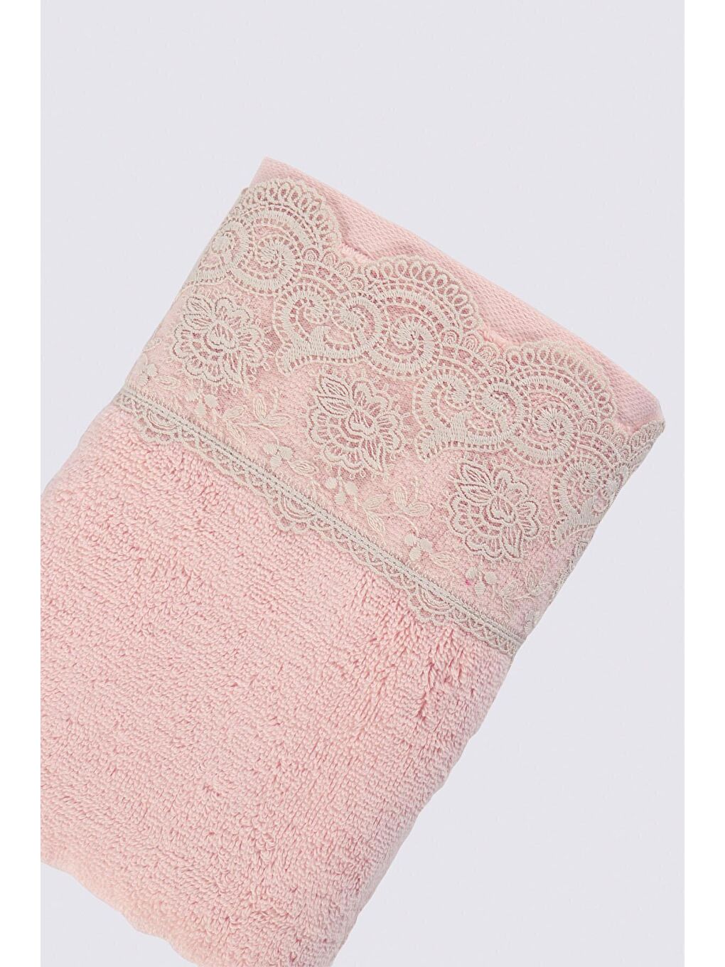 Pembe Tuğsen El Yüz Havlusu Organik Pamuk  Pudra 50x90 Cm-2