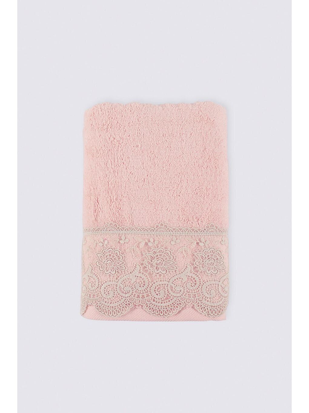 Pembe Tuğsen El Yüz Havlusu Organik Pamuk  Pudra 50x90 Cm-3