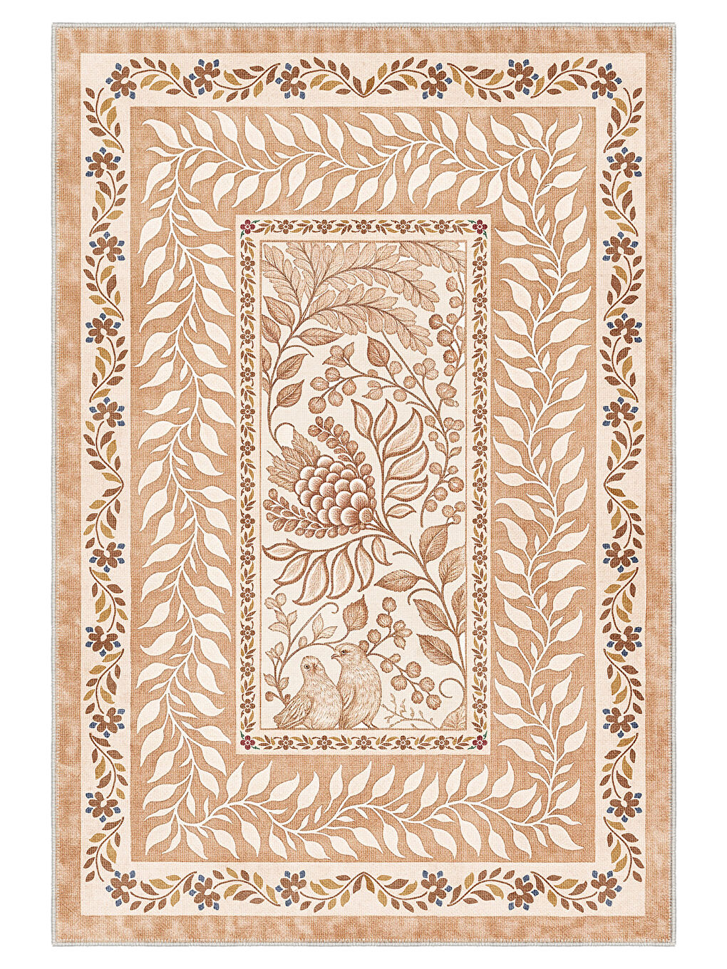 Bej Modern Dekoratif Yıkanabilir Kaymaz Taban Halı – İnce, Yumuşak Salon Halısı, Mutfak Halısı ve Yolluk