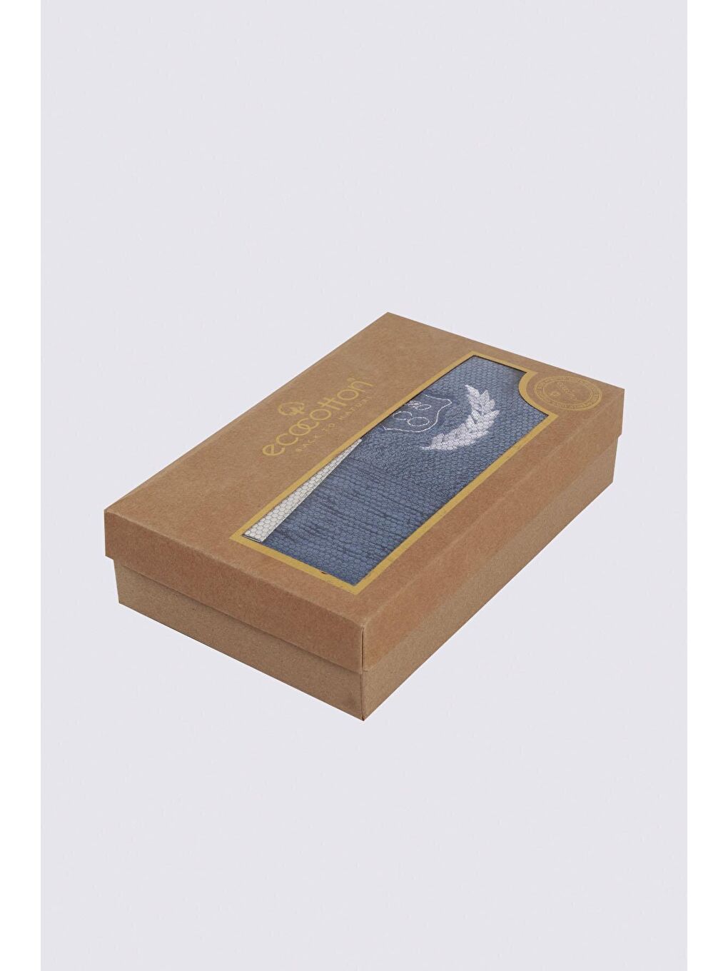 Mavi Derin El Yüz Havlusu Organik Pamuk 50x90 Cm-4