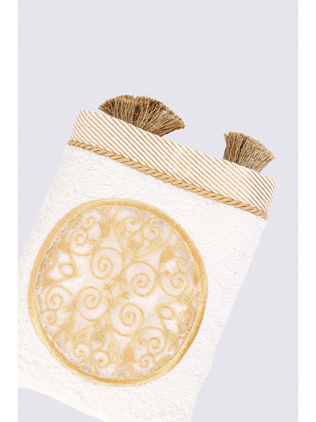 Ekru Arus El Yüz Havlusu Organik Pamuk Krem 50x90 Cm-3