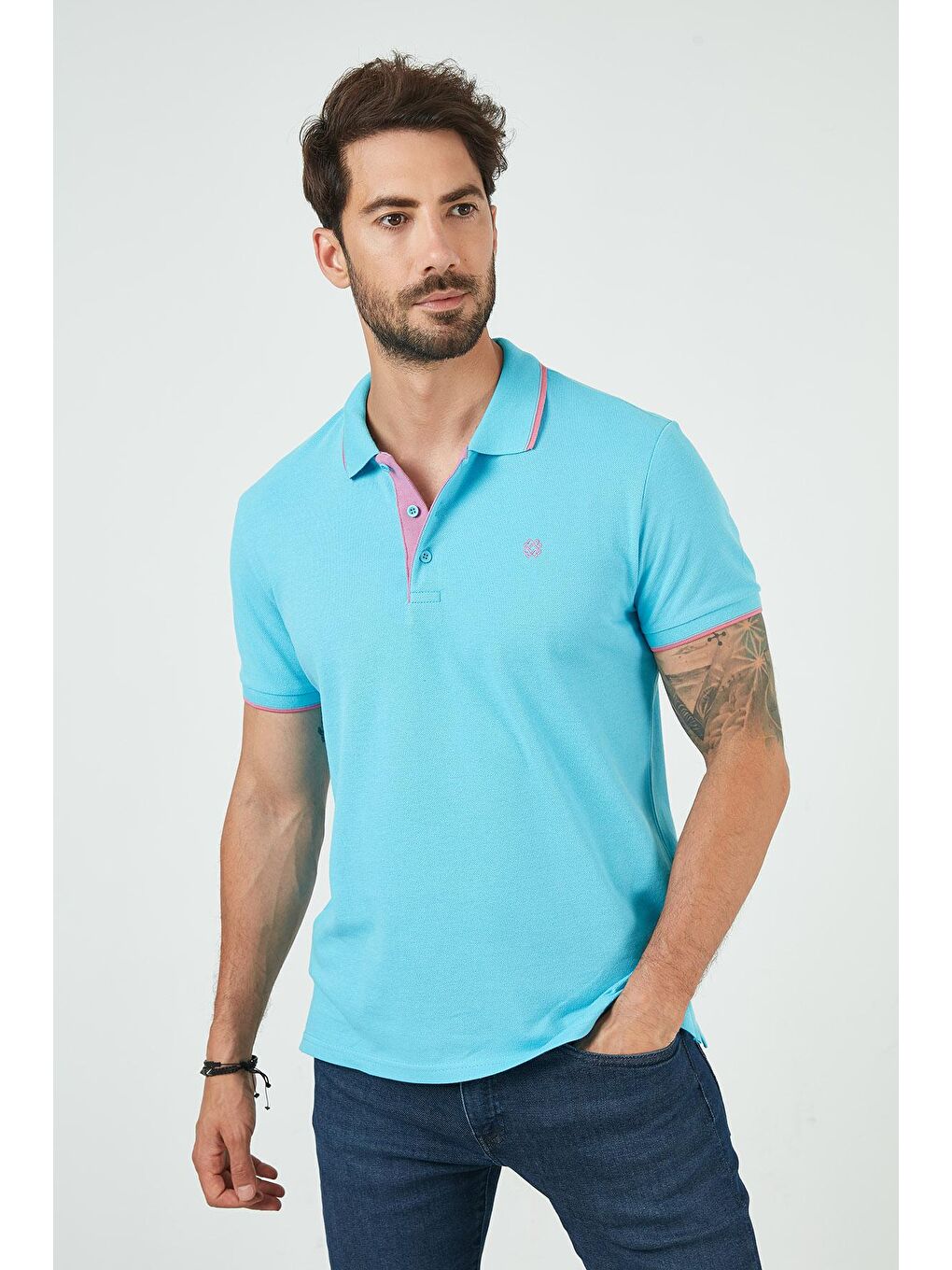 Buratti Mavi %100 Pamuk Düğmeli Regular Fit Polo Tişört 5902118 - 1