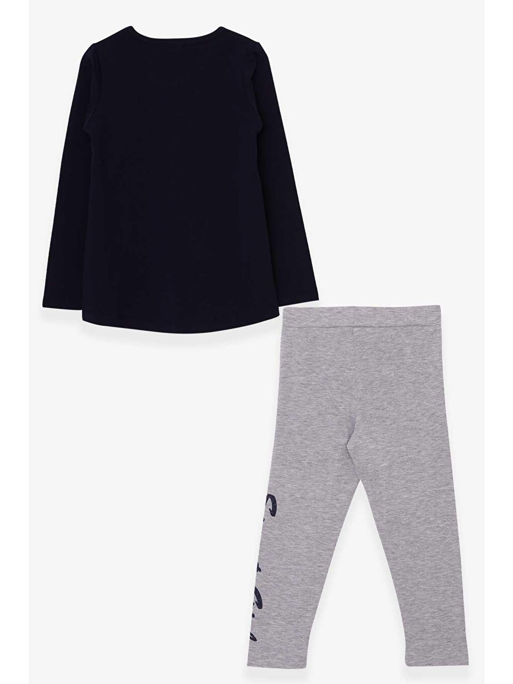 Kız Çocuk Tatylı Takım Kelebekli Kız Baskılı Lacivert (5-10 Yaş)-1