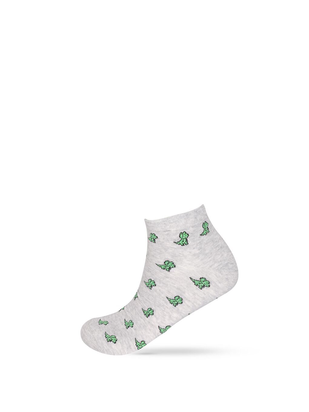 Gri Erkek Hayvan Desenli 3'Lü Patik Çorap-3