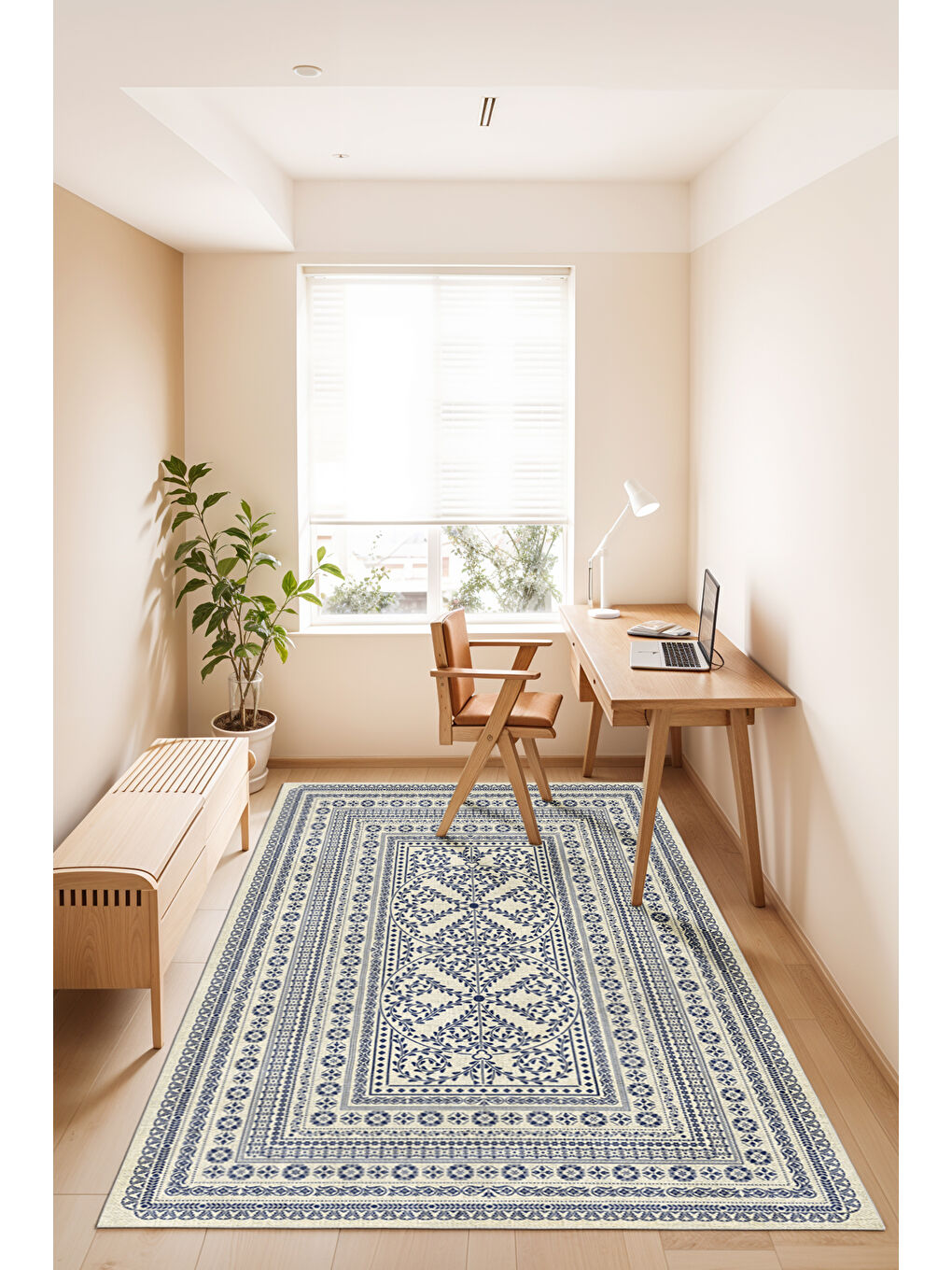 Beyaz Modern Dekoratif Yıkanabilir Kaymaz Taban Halı – İnce, Yumuşak Salon Halısı, Mutfak Halısı ve Yolluk-2