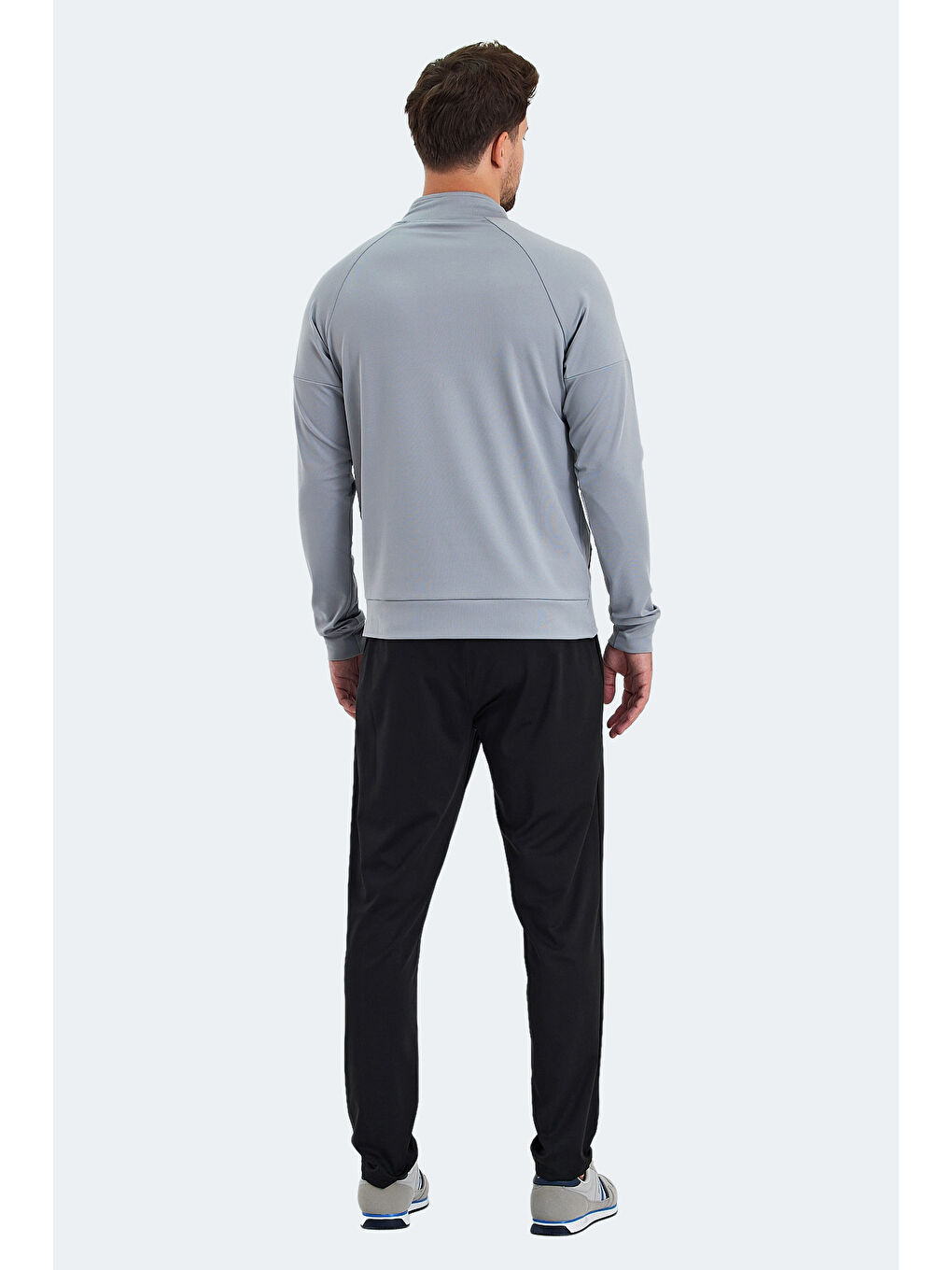 RARELY Erkek Fermuarlı Dik Yaka Cepli Gri Eşofman Takımı-1