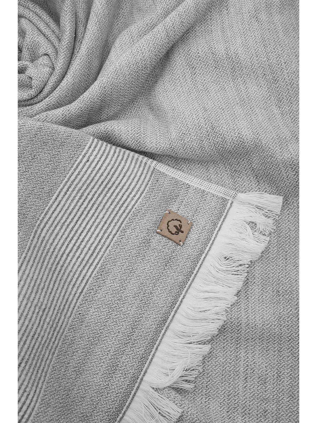 Antrasit Hasna 3'lü Havlu Seti Organik Pamuk Keten-3