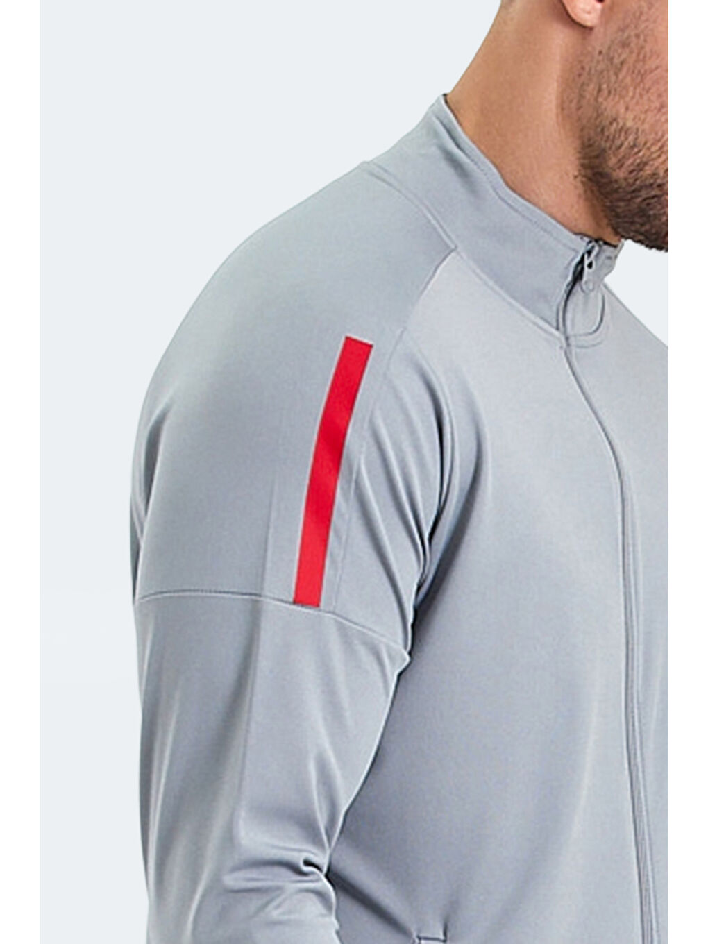 RARELY Erkek Fermuarlı Dik Yaka Cepli Gri Eşofman Takımı-5