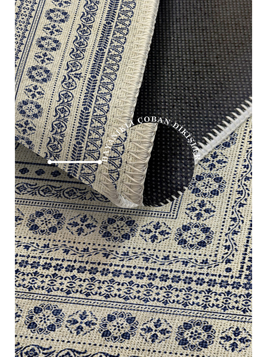 Beyaz Modern Dekoratif Yıkanabilir Kaymaz Taban Halı – İnce, Yumuşak Salon Halısı, Mutfak Halısı ve Yolluk-3