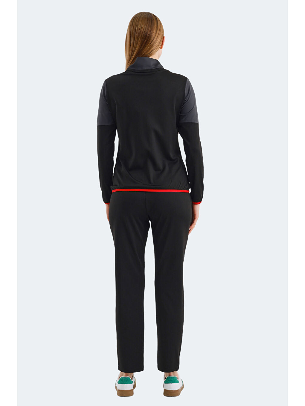 ROCKSTAR Kadın Fermuarlı Dik Yaka Cepli Siyah Eşofman Takımı-1