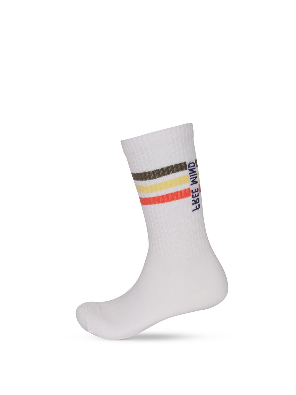 Beyaz Erkek Free Mind Yazılı 2'Li Soket Çorap-4