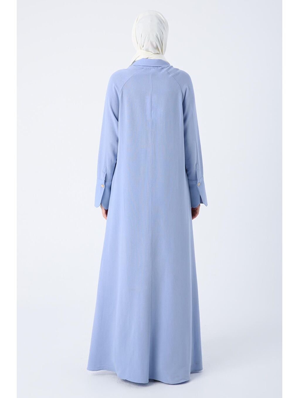 Mavi Reglan Kol Keten Ferace-3