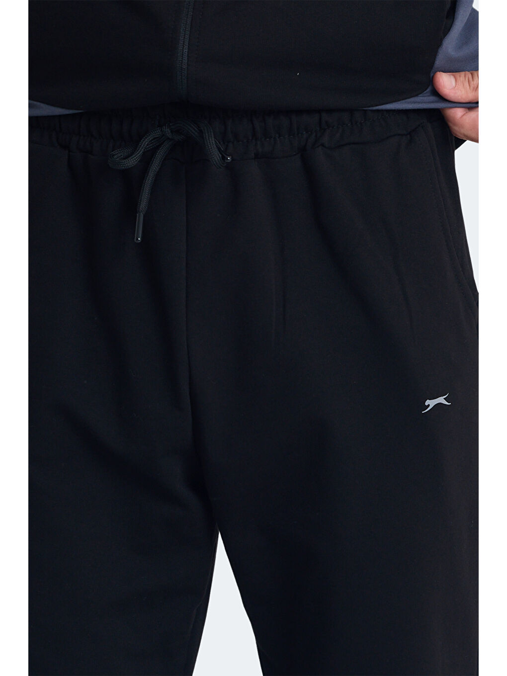 KIMO Erkek Fermuarlı Kapüşonlu Cepli Siyah / Koyu Gri Eşofman Takımı-4