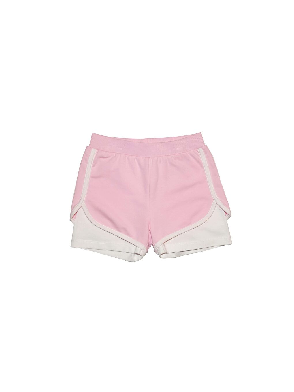Pembe UÇUK PEMBE-EKRU Kız Çocuk 2 İplik İkili Şort