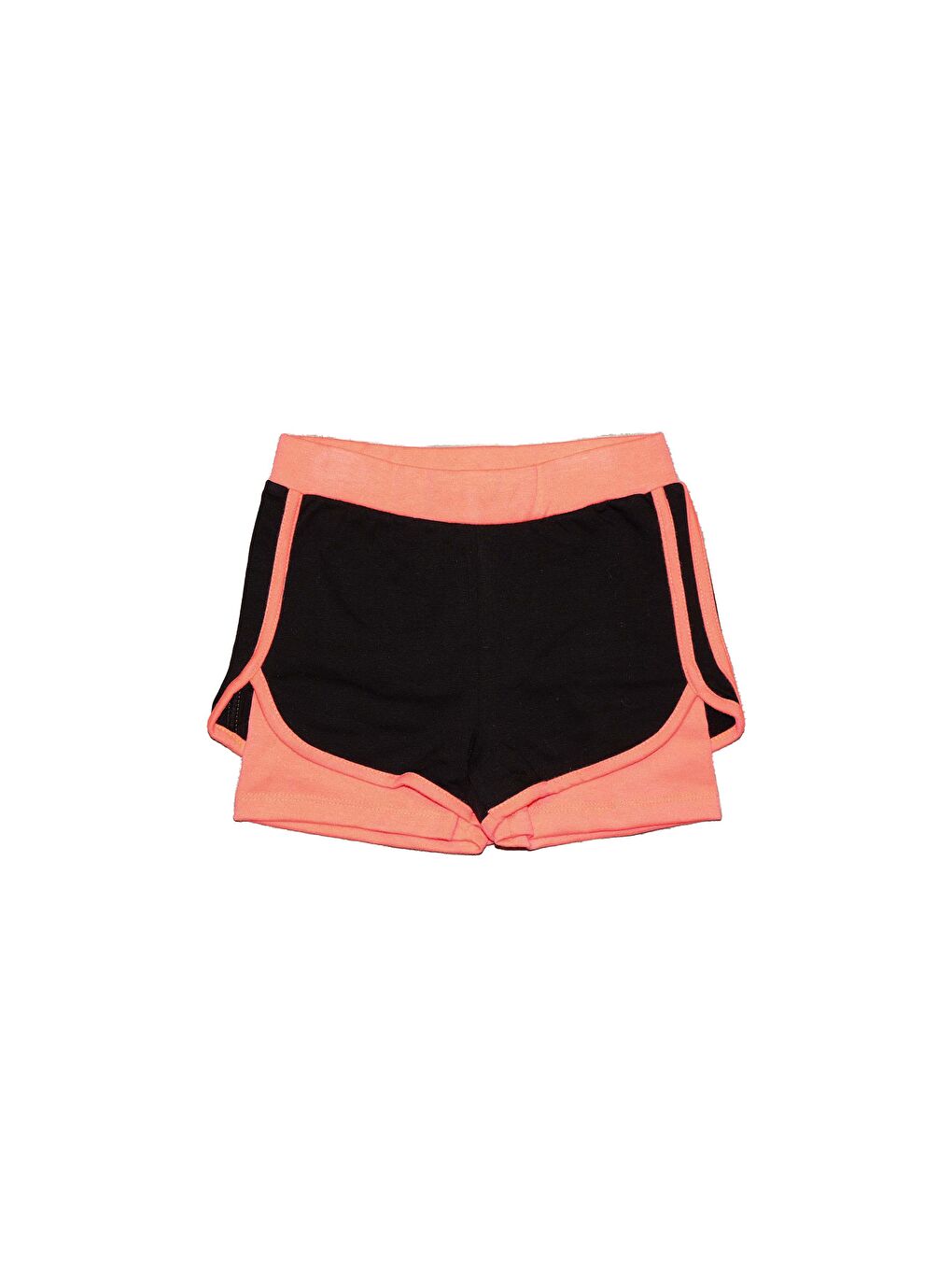 Turuncu SİYAH-FOSFOR TURUNCU Kız Çocuk 2 İplik İkili Şort