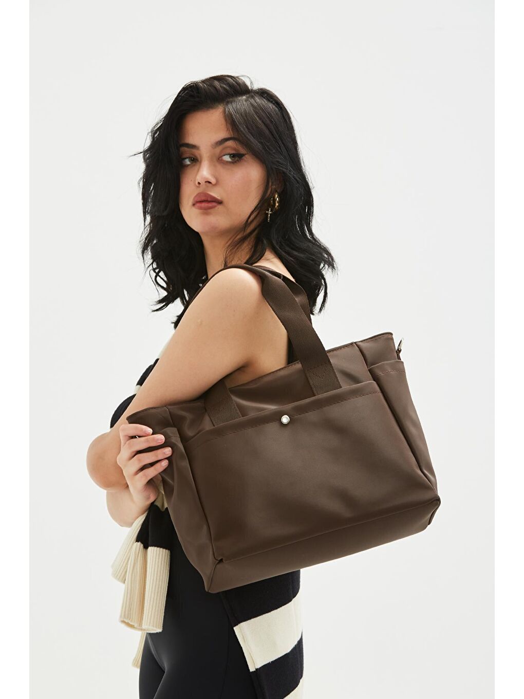 Uzun Askılı Milena Kadın Çapraz Çanta Kahverengi