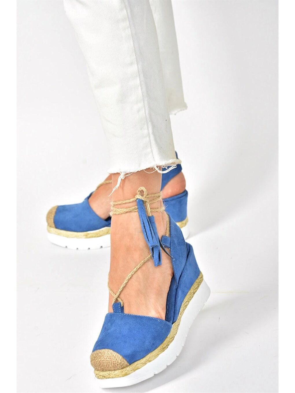 M996138502  Mavi Dolgu Taban Kadın Ayakkabı
