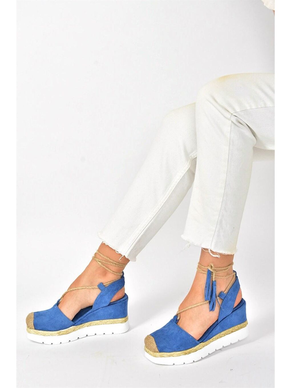 M996138502  Mavi Dolgu Taban Kadın Ayakkabı-1