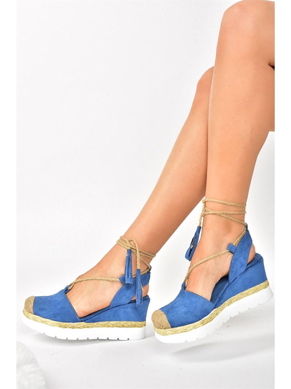 M996138502  Mavi Dolgu Taban Kadın Ayakkabı-2