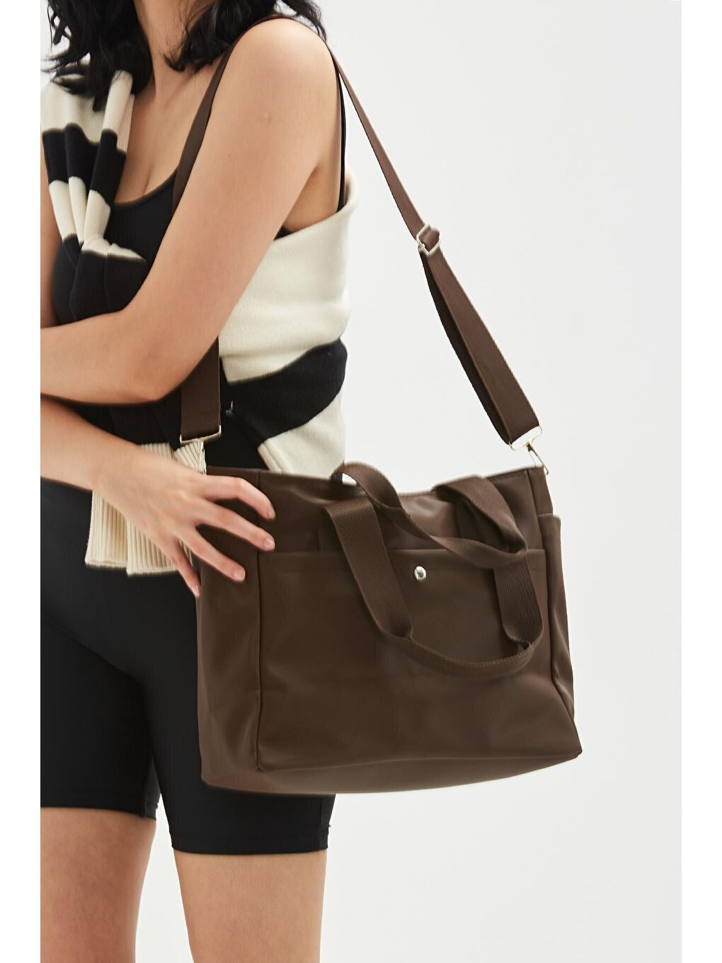 Uzun Askılı Milena Kadın Çapraz Çanta Kahverengi-2