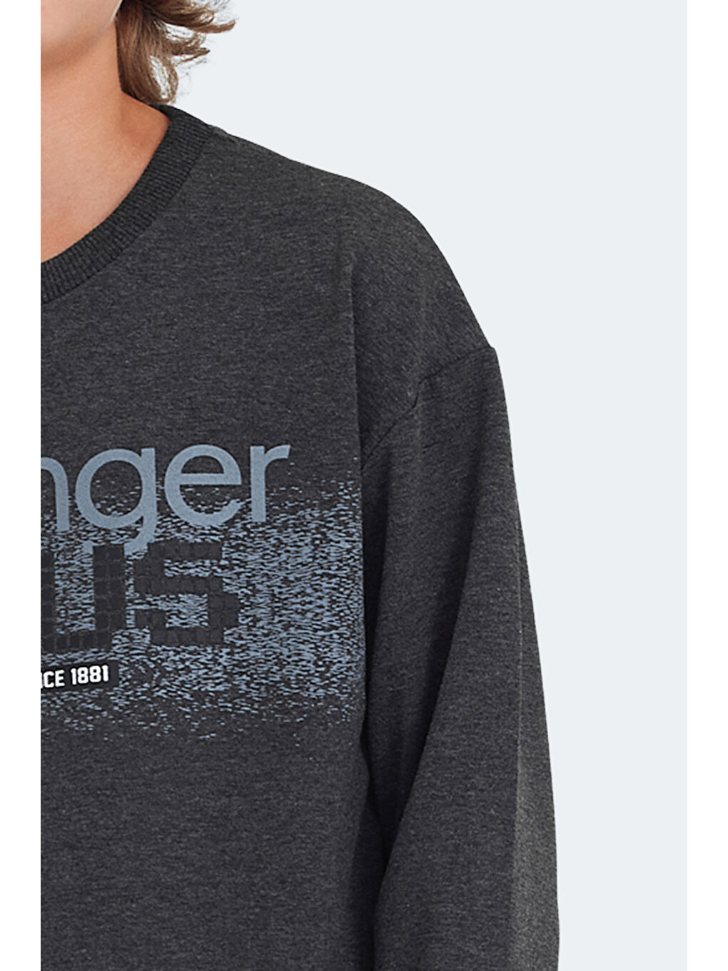 LAST Unisex Çocuk Koyu Gri Sweatshirt-4