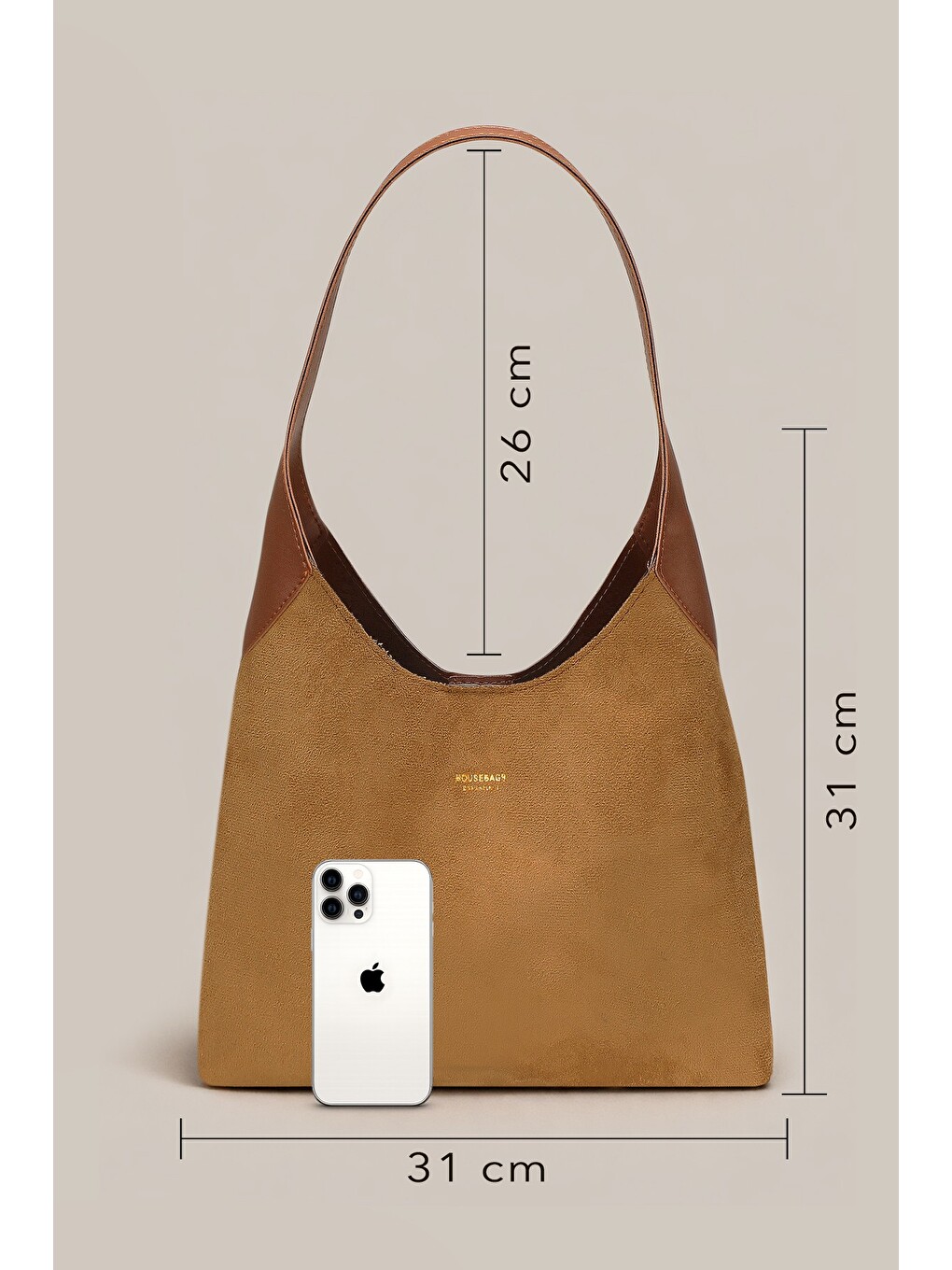 Kahverengi Hudson Omuz Çantası - Structured Siluet, Lacivert-5