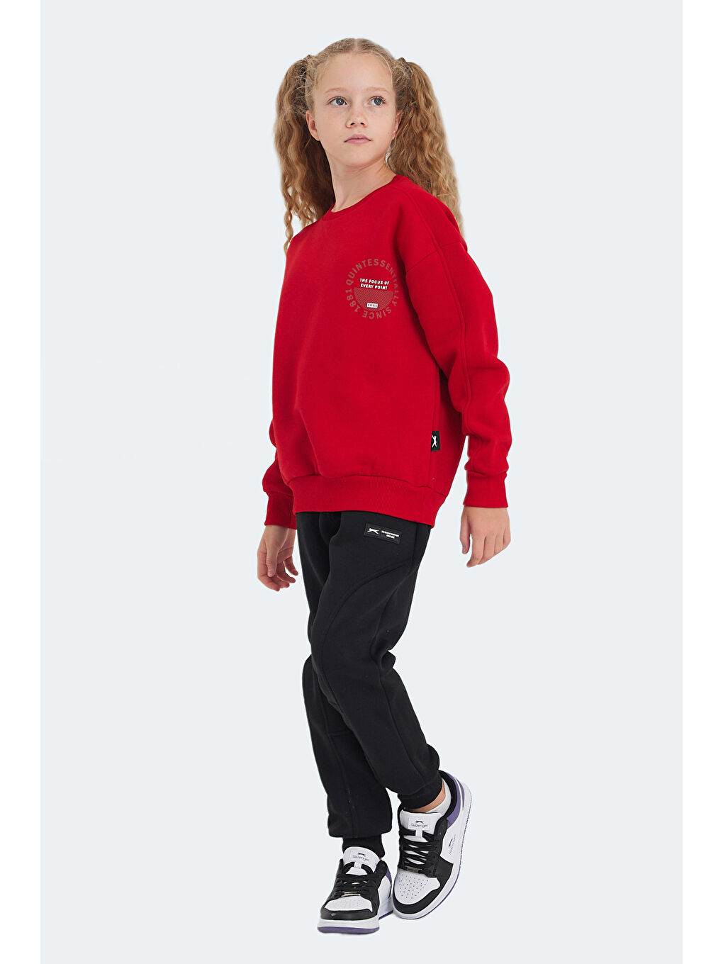 LONE Kız Çocuk Kırmızı Sweatshirt-1