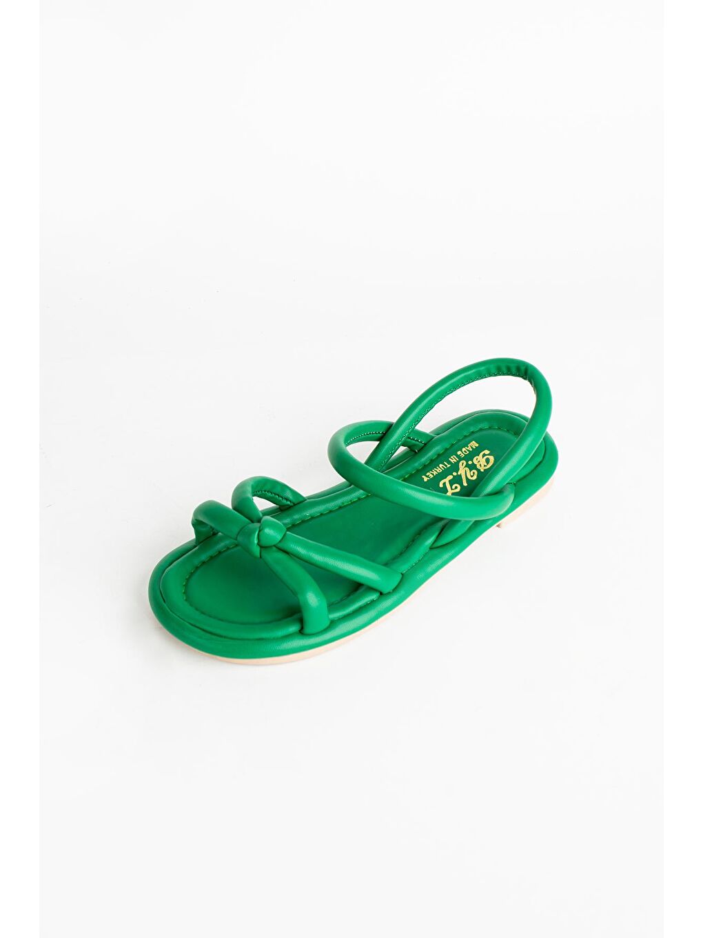 Yeşil Fiyonk Detaylı Rahat Taban Kadın Sandalet 56-207-23-4
