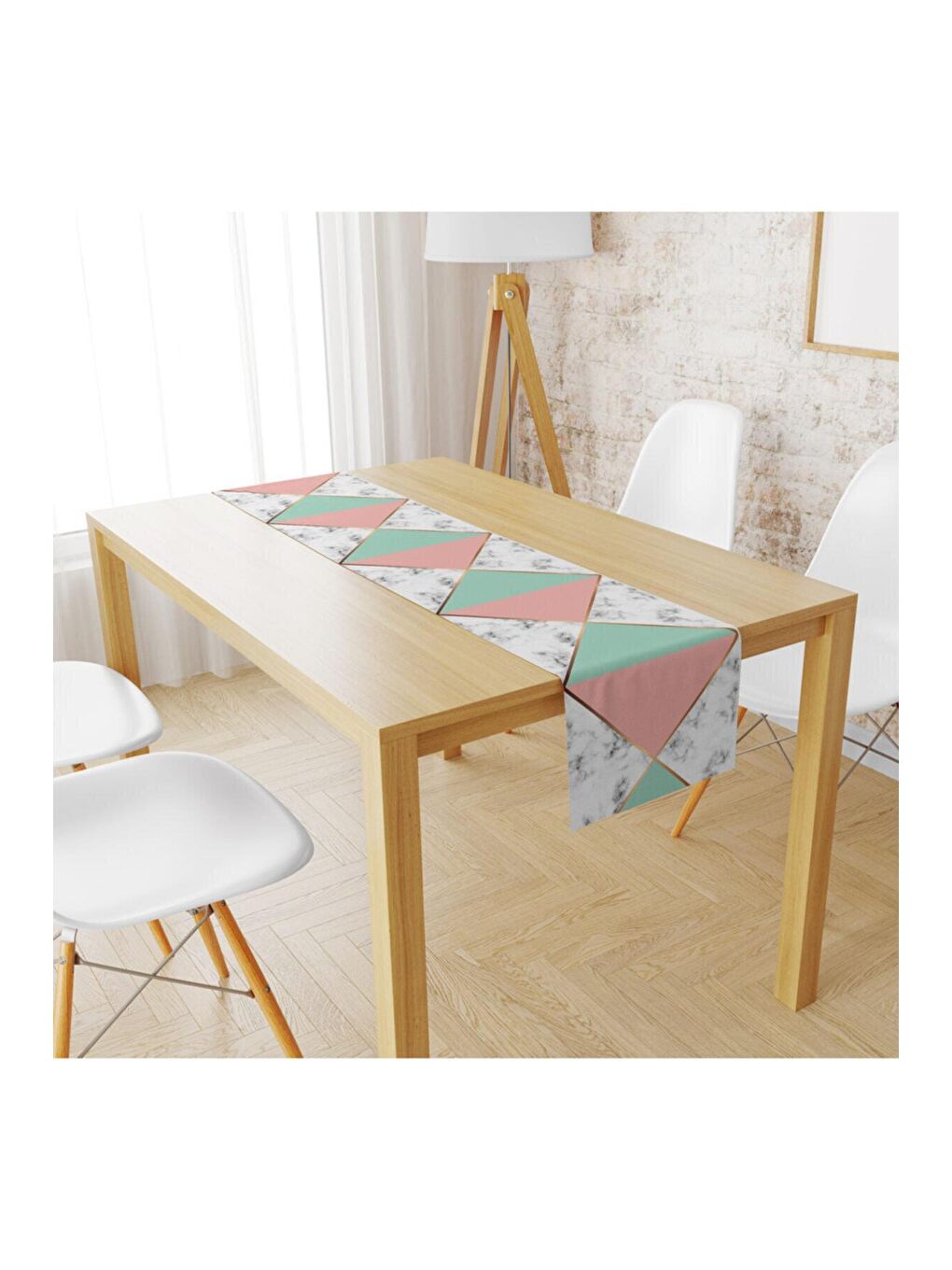 Karışık Kadife Kumaş Geometrik Mermer Runnur Modeli 1383 40x140 cm