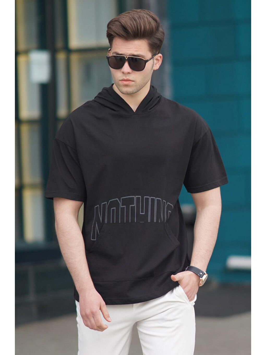 Siyah Erkek Baskılı Tişört 5236