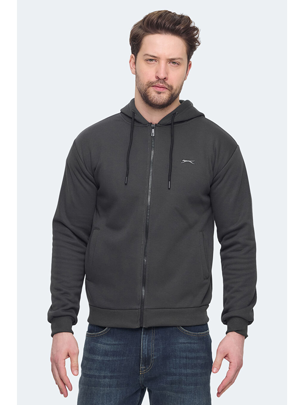 KOZZAX Erkek Fermuarlı Sweatshirt Antrasit