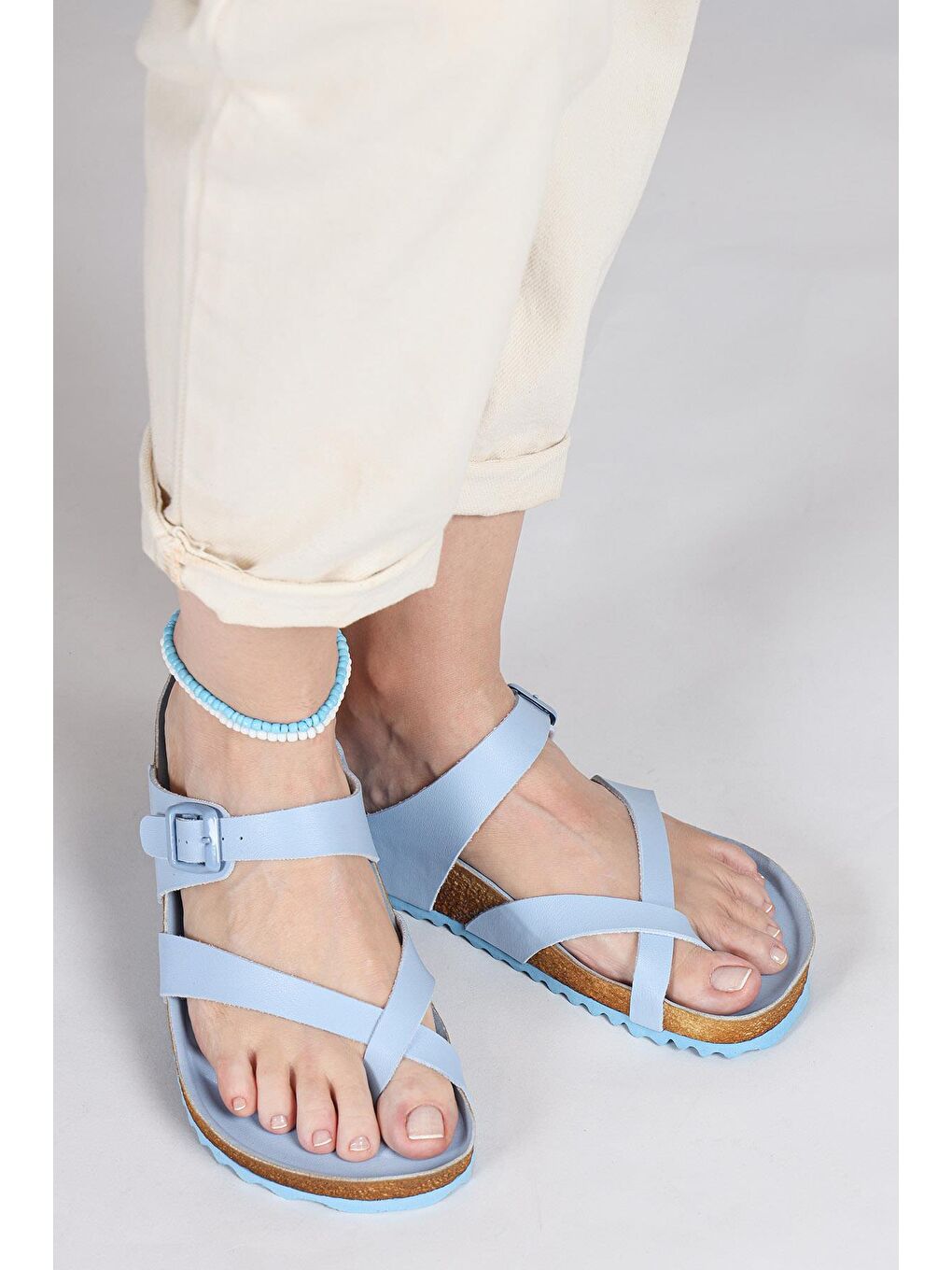 50008 Tek Tokalı Bebe Mavisi Kadın Parmak Arası Terlik-1