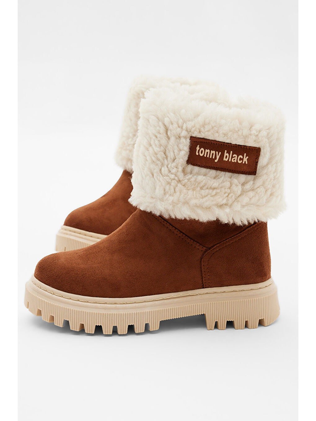 Kahverengi Kız Çocuk Taba Süet İçi Kürklü Bot-1