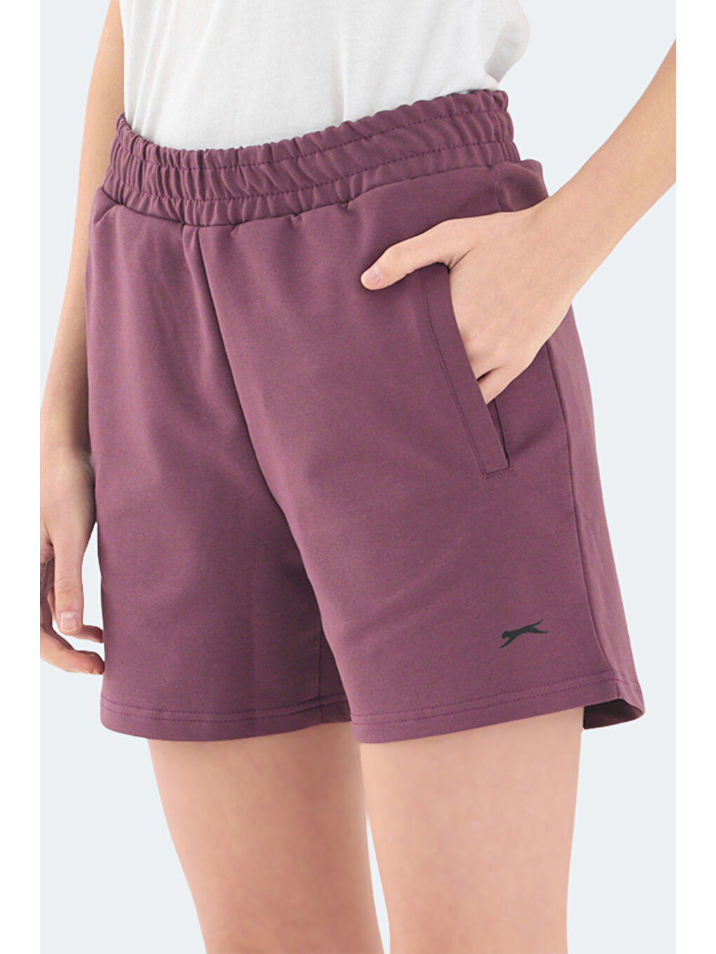 RAMLAH I Kadın Cepli Mürdüm Şort-1