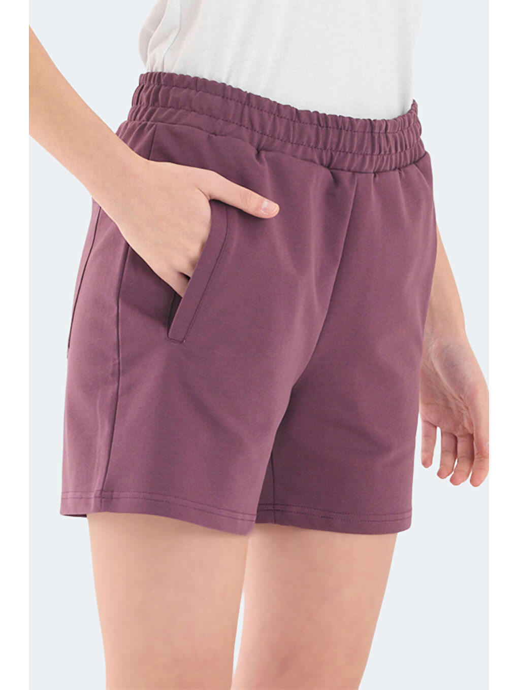 RAMLAH I Kadın Cepli Mürdüm Şort-2