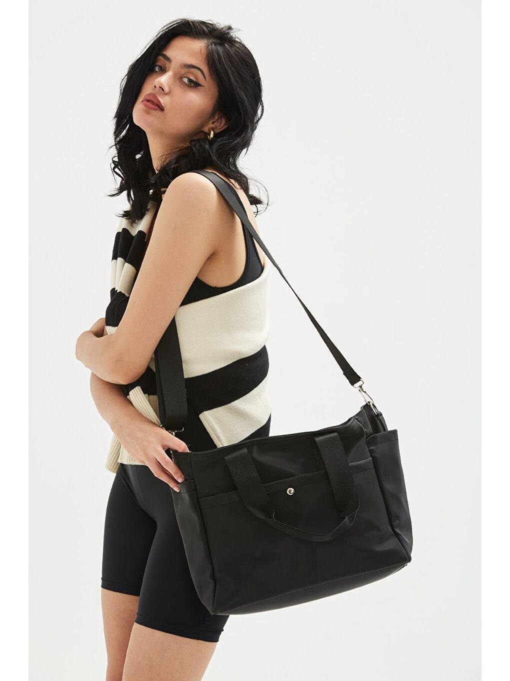 Uzun Askılı Milena Kadın Çapraz Çanta Siyah-2