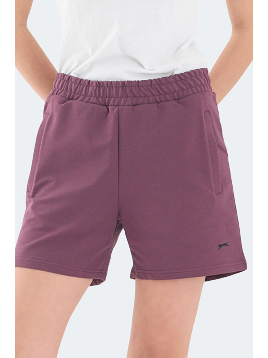 RAMLAH I Kadın Cepli Mürdüm Şort-6