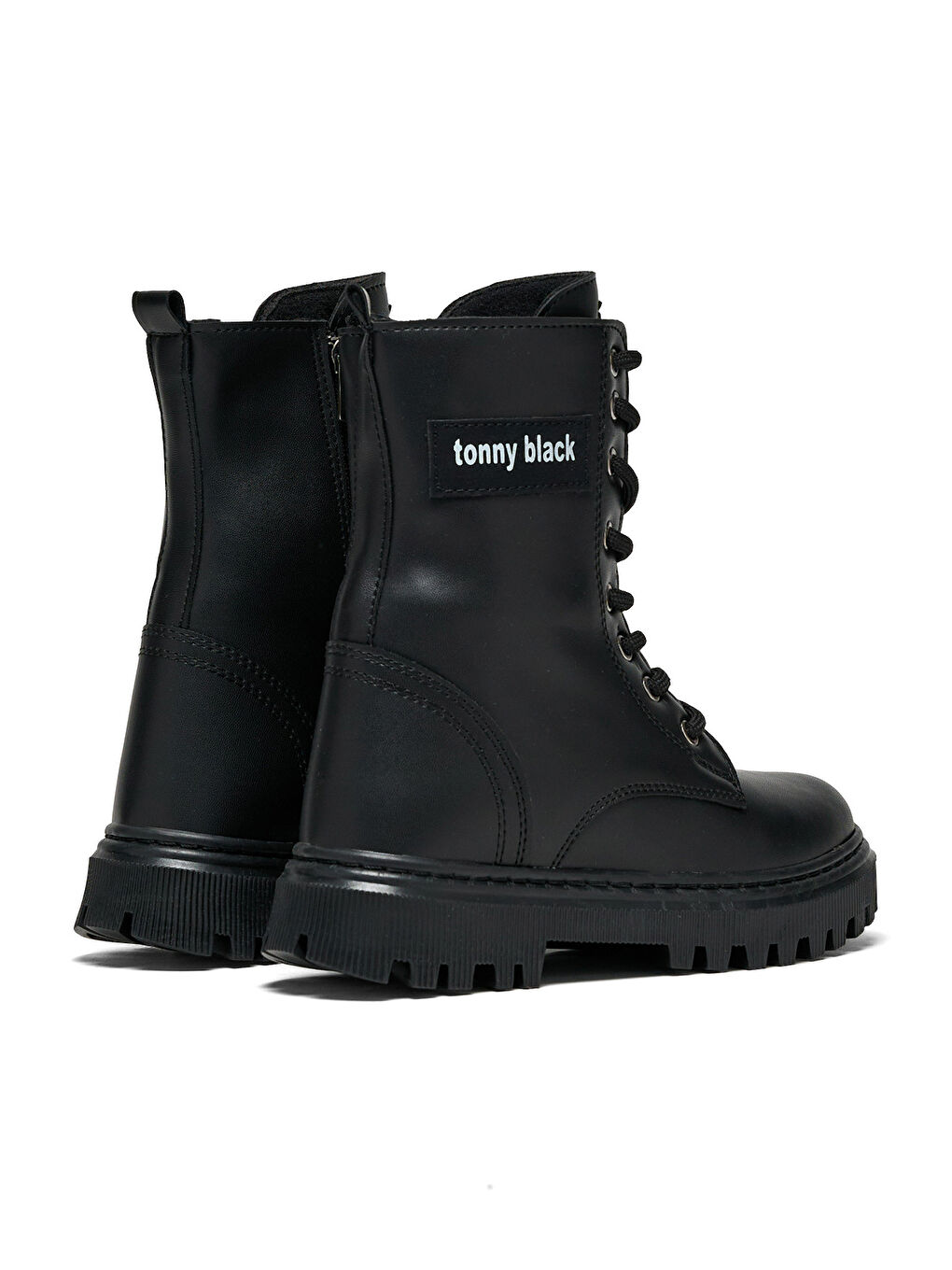 TONNY BLACK Çocuk Unisex Siyah Termo Taban Önü Bağcıklı Kar Botu - 2