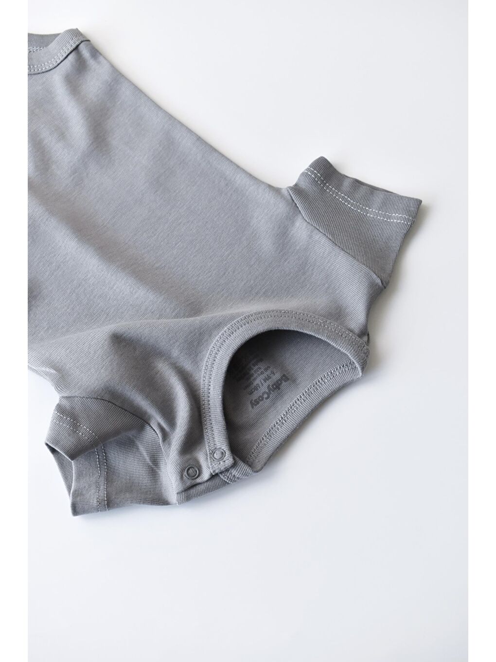 Gri Organik Kısa Kollu Badi-1