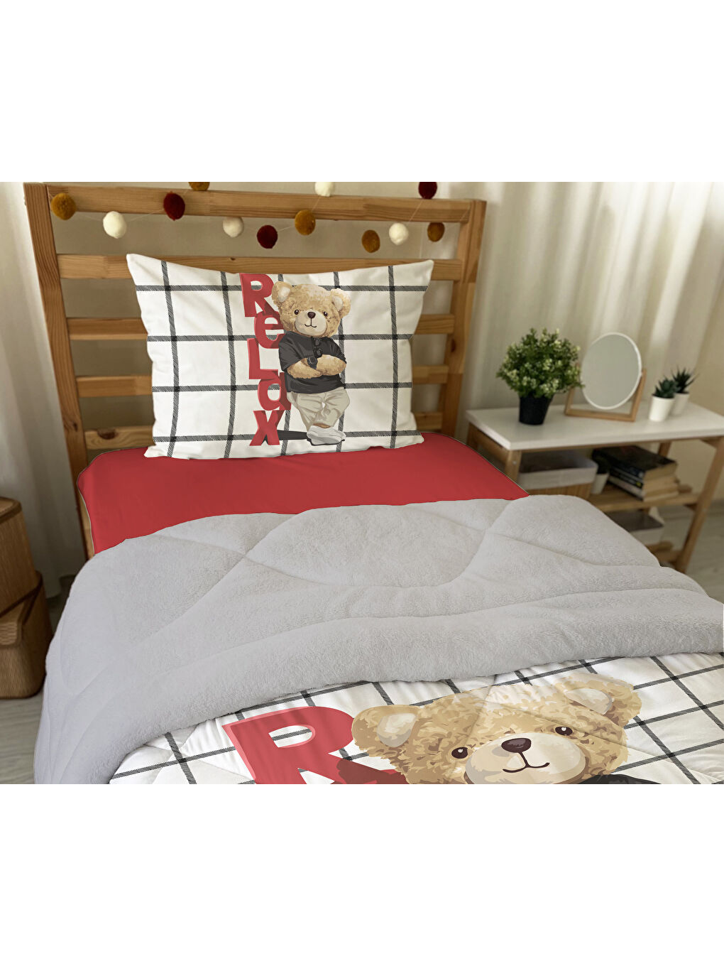 Karışık Tek Kişilik 160x220 cm Welsoft Çift Taraflı Silikon Yorgan Ve Uyku Seti-3