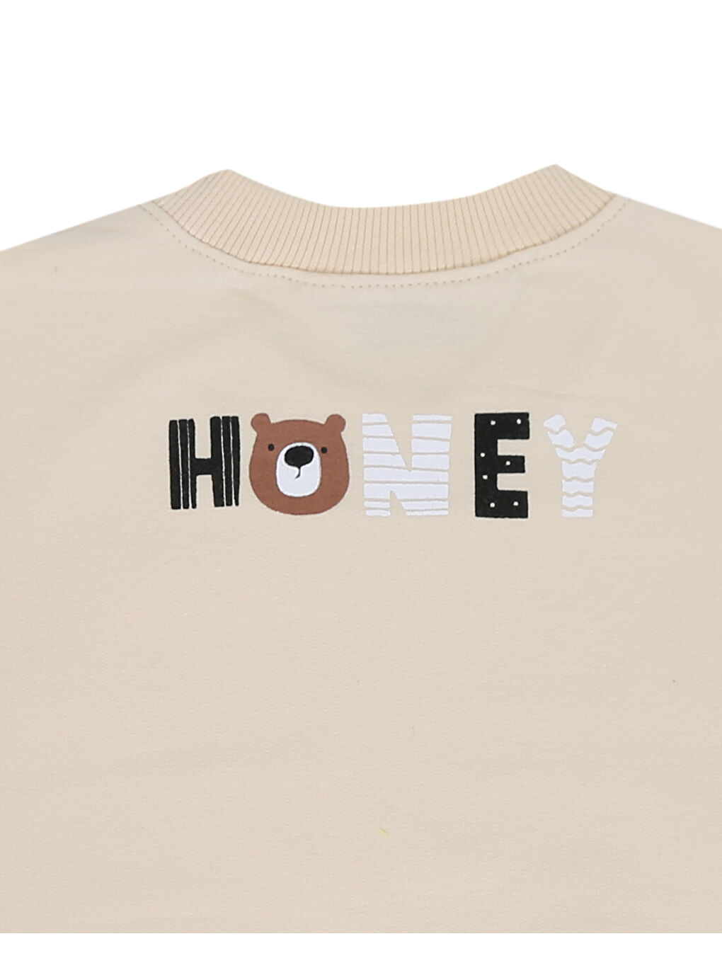 Luggi Baby Bej Bisiklet Yaka Erkek Bebek Sweatshirt ve Eşofman Alt 2'li Takım - 3