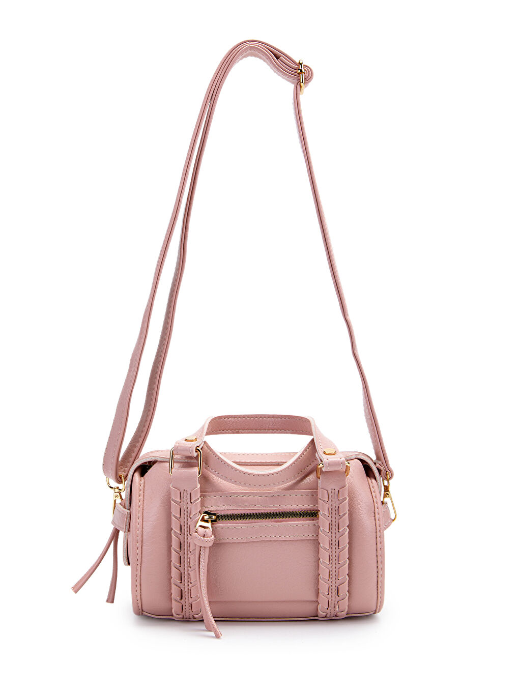 Pembe Örgü Ve Sarkıt Detaylı Jimmy Kadın Çapraz Çanta Pudra-3