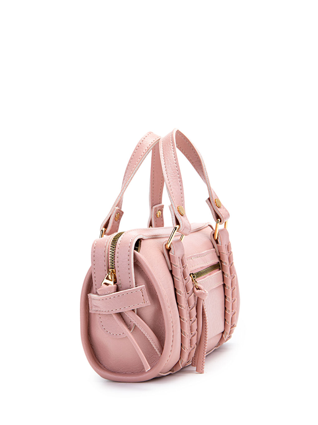 Pembe Örgü Ve Sarkıt Detaylı Jimmy Kadın Çapraz Çanta Pudra-1