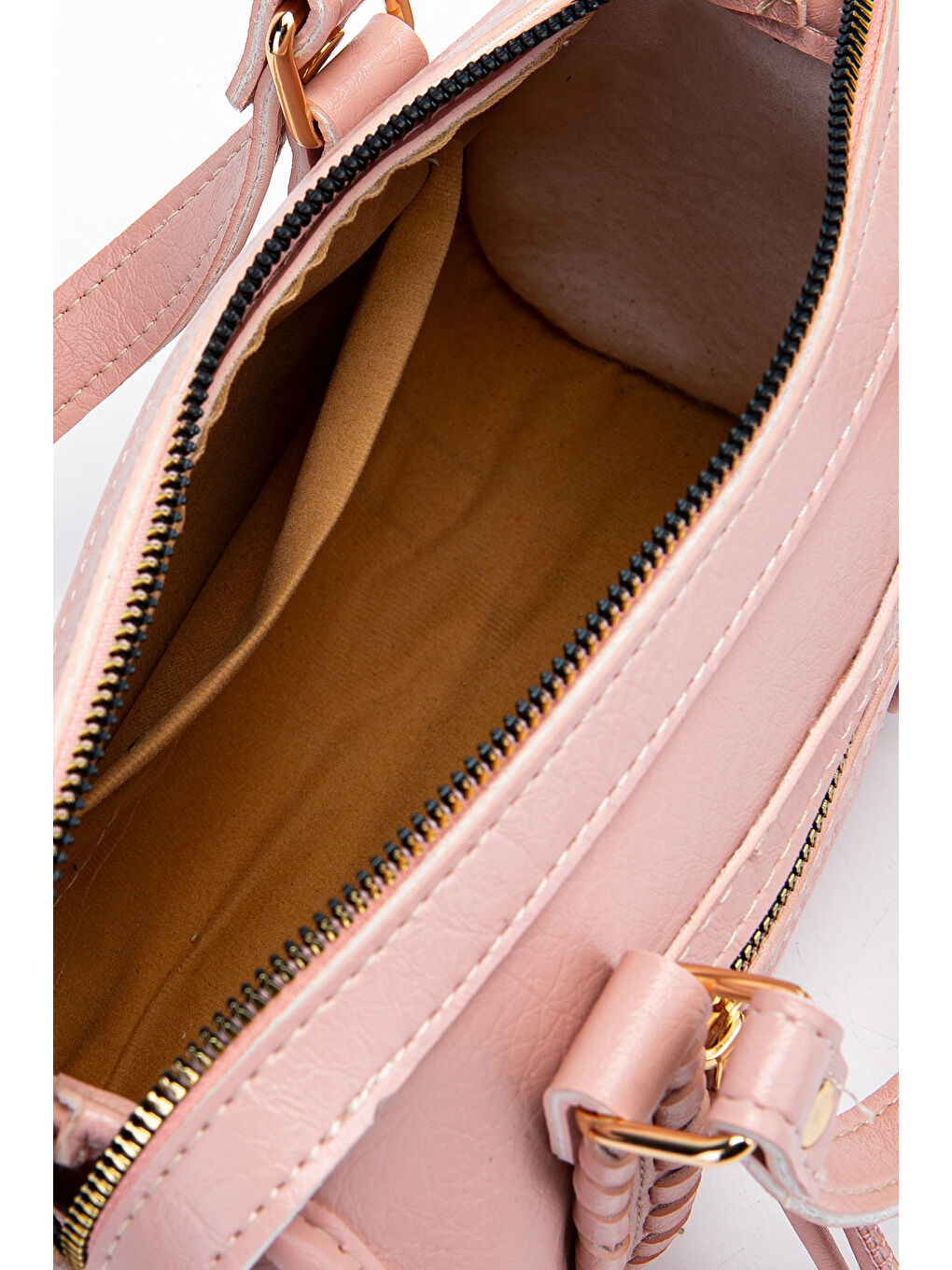 Pembe Örgü Ve Sarkıt Detaylı Jimmy Kadın Çapraz Çanta Pudra-6